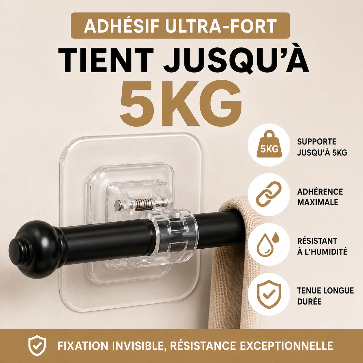 MagicFix™ – Fixez vos rideaux sans percer